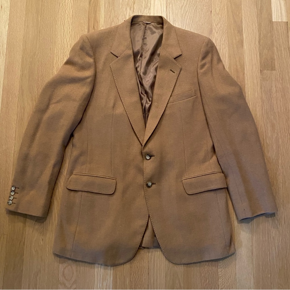 Rubin Vintage Mens Tan Camelhair Sport Coat / 2 Button Blazer / Size 42W36